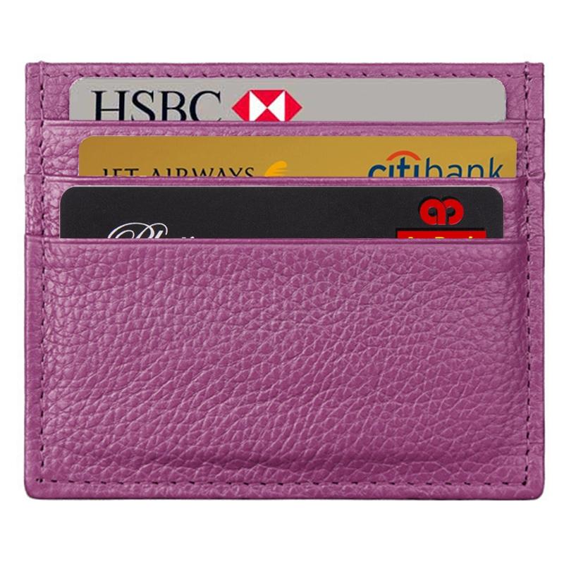 Leather Rfid Card Holder - Blocking - Magenta 4