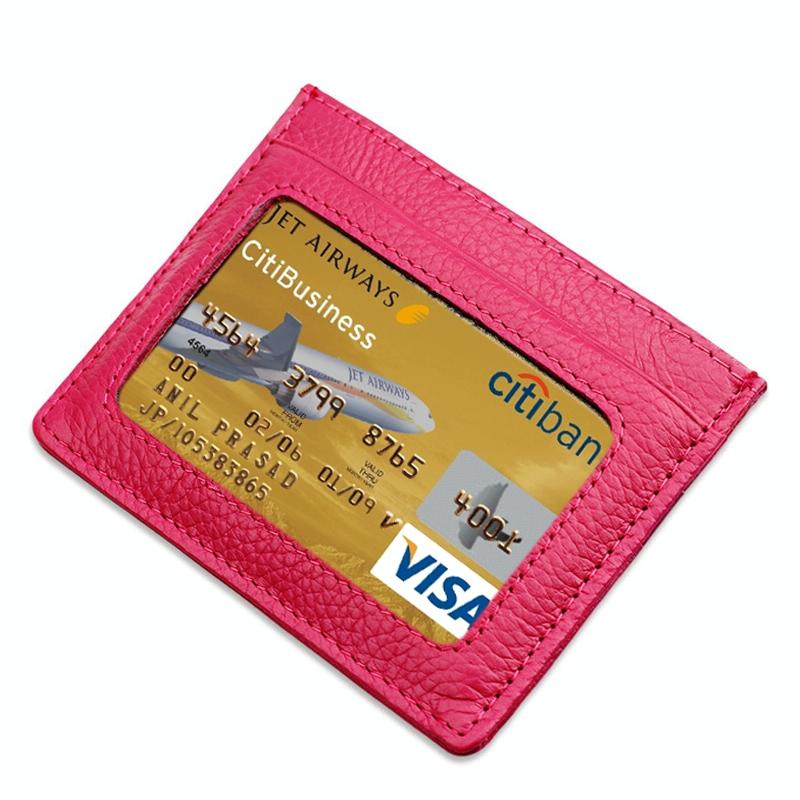 Leather Rfid Card Holder - Blocking - Magenta 9