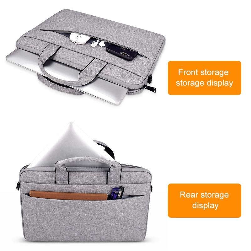 Portable Laptop Tablet Bag - 15.6 Inch Double Side Pockets Soft Handle Oxford Cloth - Deep Space Gray - Deep Space Gray 9