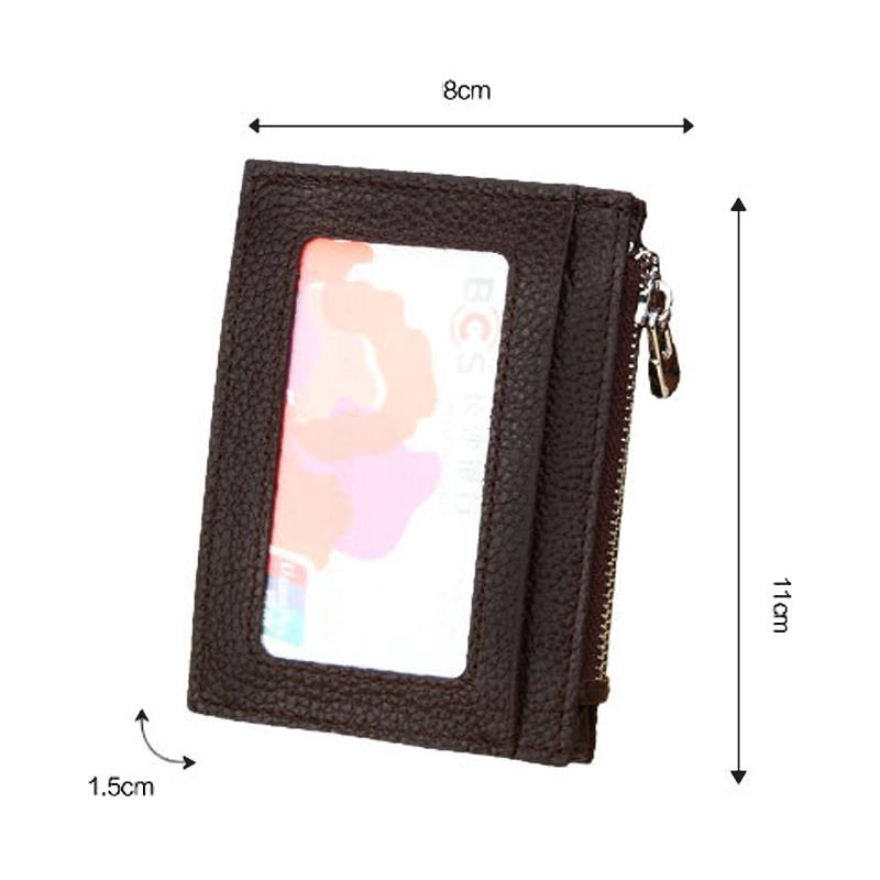 Leather Rfid Blocking Card Holder Wallet - 11x8x1.5cm - Magenta 3