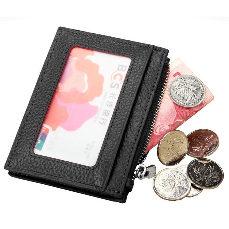Leather Rfid Blocking Card Holder Wallet - 11x8x1.5cm - Magenta 6