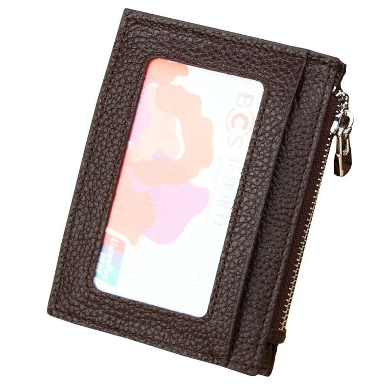 Leather Rfid Blocking Card Holder Wallet - 11x8x1.5cm - Magenta 10