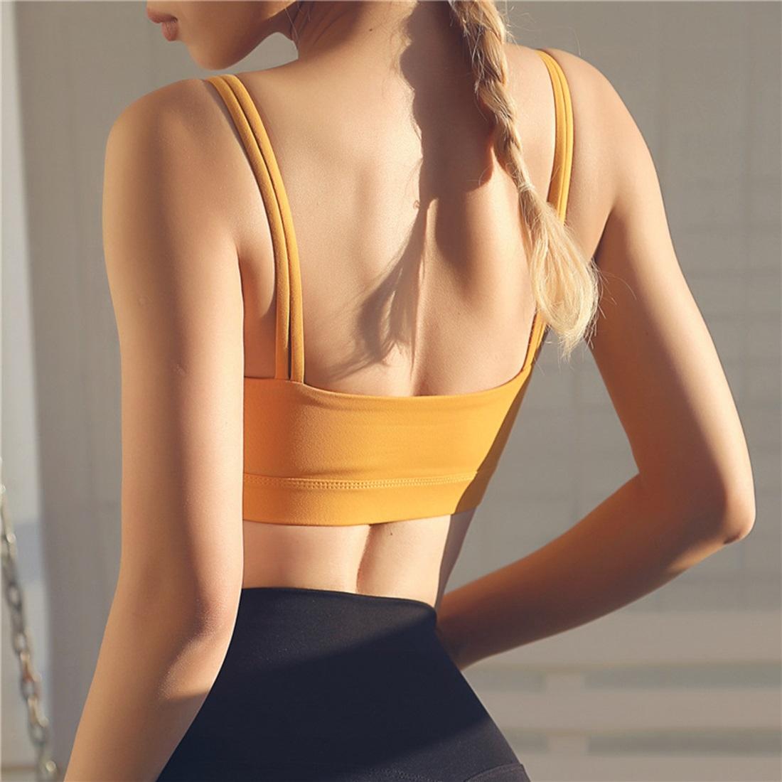 Black Double Shoulder Belt Yoga Vest - Ginger S