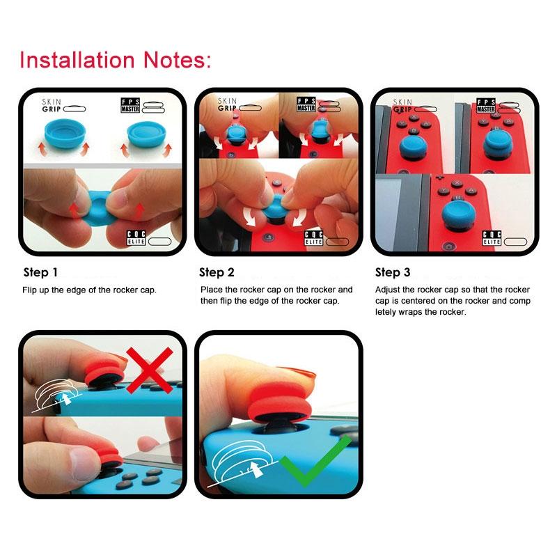 Switch Gamepad Rocker Cap Button Cover - Blue + Magenta 8