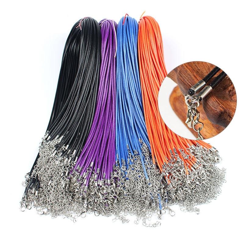 100 Crystal Pendant Necklaces On Rope Elegant Jewelry Lanyards - Lake Blue 6