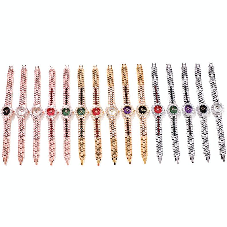 Women Quartz Bracelet Watch with Diamond Accents - Silver Shell Purple Plate 3