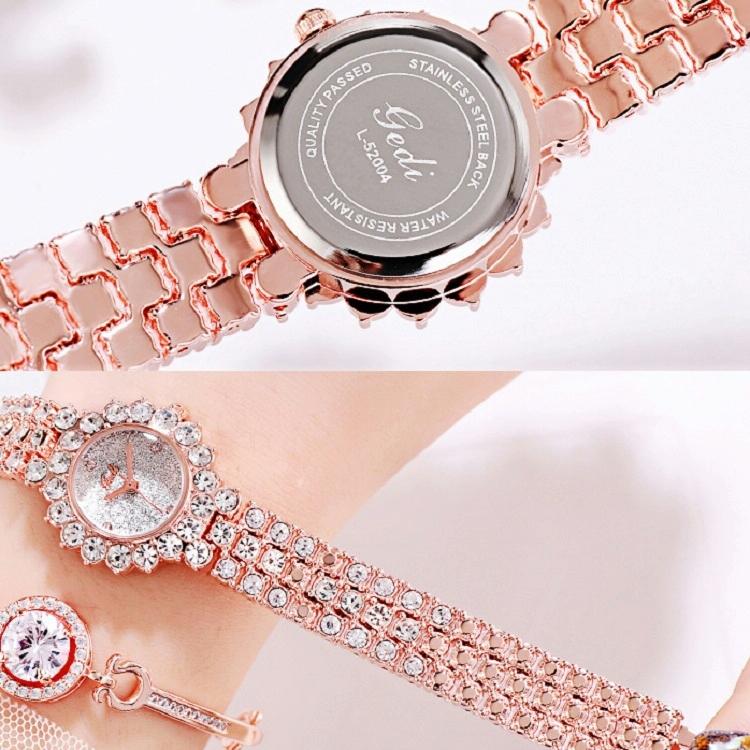 Women Quartz Bracelet Watch with Diamond Accents - Silver Shell Purple Plate 5
