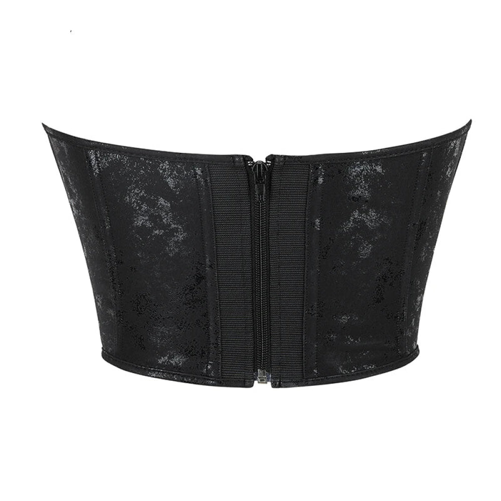 13 Women Gothic Bone-Supported Backless Bustier Pu Leather Corset Top With Back Zipper - Xxl 8