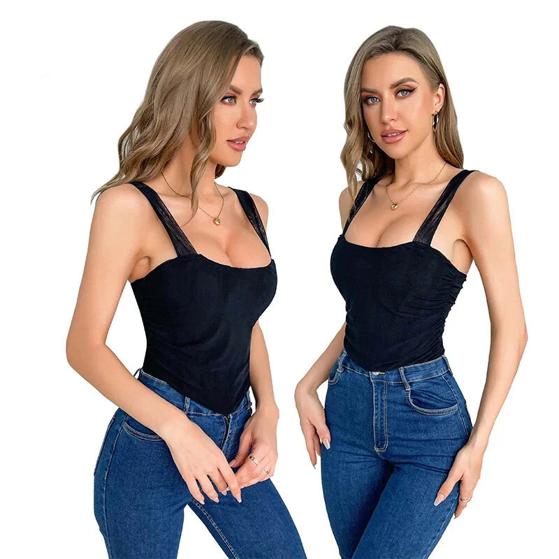 Mesh Bustier Strapless Shapewear With Lace-Up Ruched Hem - Xl 8
