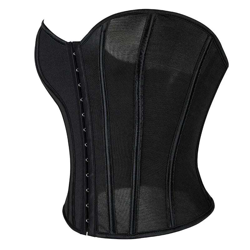 Translucent Gothic Bustier Crop Top Plus Size S-6Xl Burlesque Vintage Lingerie - 4Xl 5