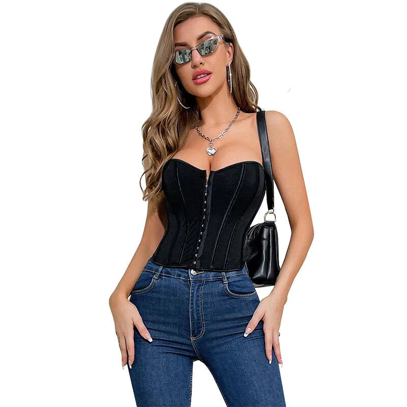 Translucent Gothic Bustier Crop Top Plus Size S-6Xl Burlesque Vintage Lingerie - 4Xl 6