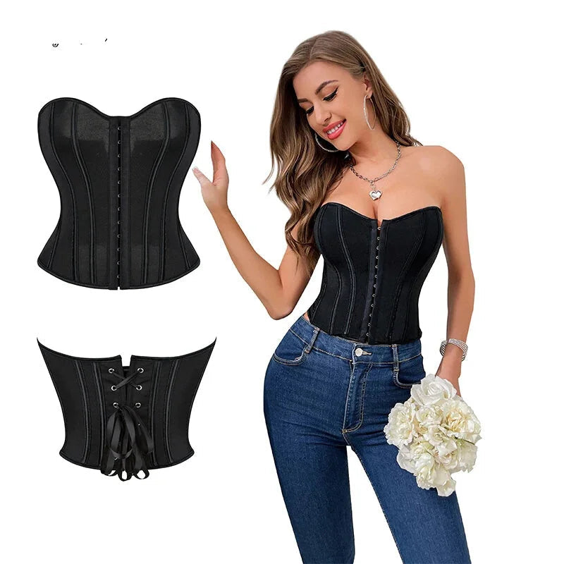 Translucent Gothic Bustier Crop Top Plus Size S-6Xl Burlesque Vintage Lingerie - 4Xl 7