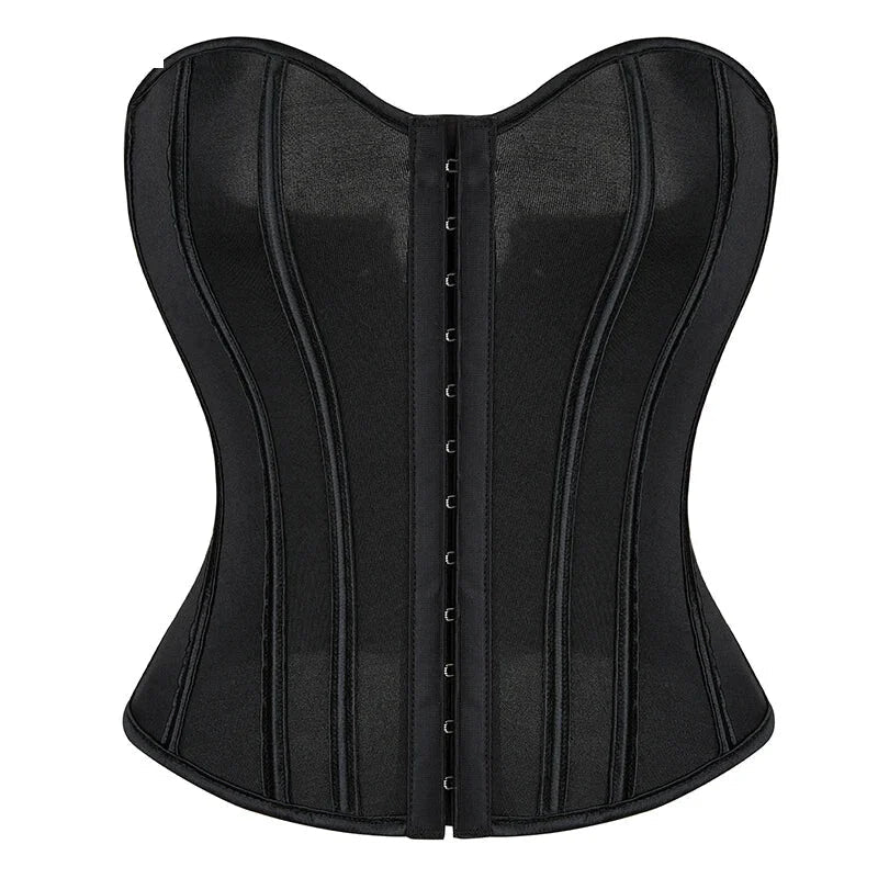 Translucent Gothic Bustier Crop Top Plus Size S-6Xl Burlesque Vintage Lingerie - 6Xl