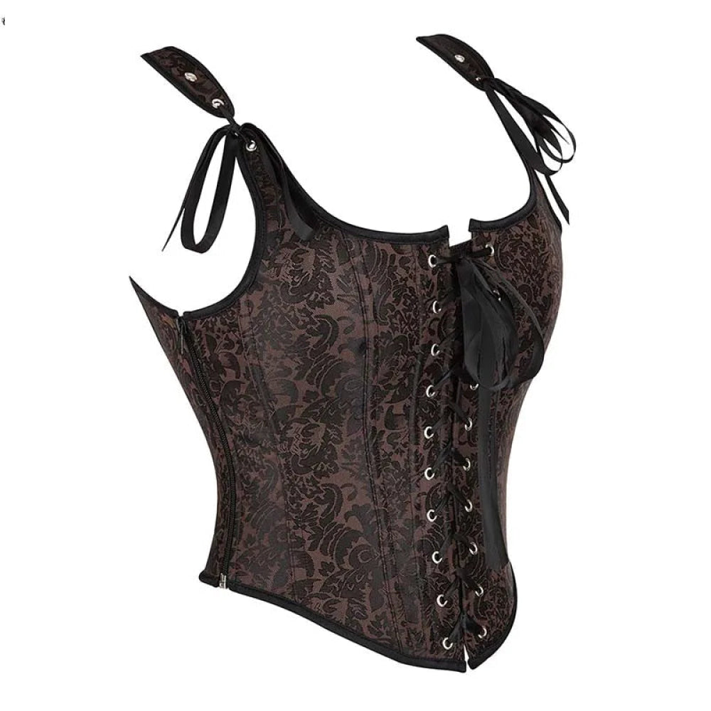 Steampunk Retro Bustier Strap Vest Tank Top Coffee Corset Plus Size Xs-6Xl - 4Xl 8