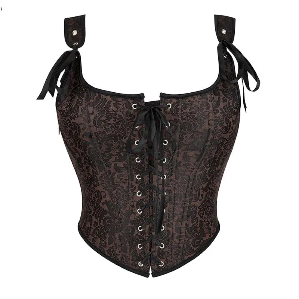 Steampunk Retro Bustier Strap Vest Tank Top Coffee Corset Plus Size Xs-6Xl - S 6