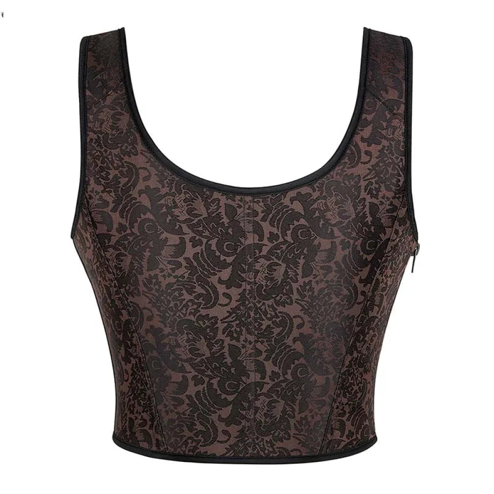 Steampunk Retro Bustier Strap Vest Tank Top Coffee Corset Plus Size Xs-6Xl - 6Xl 7