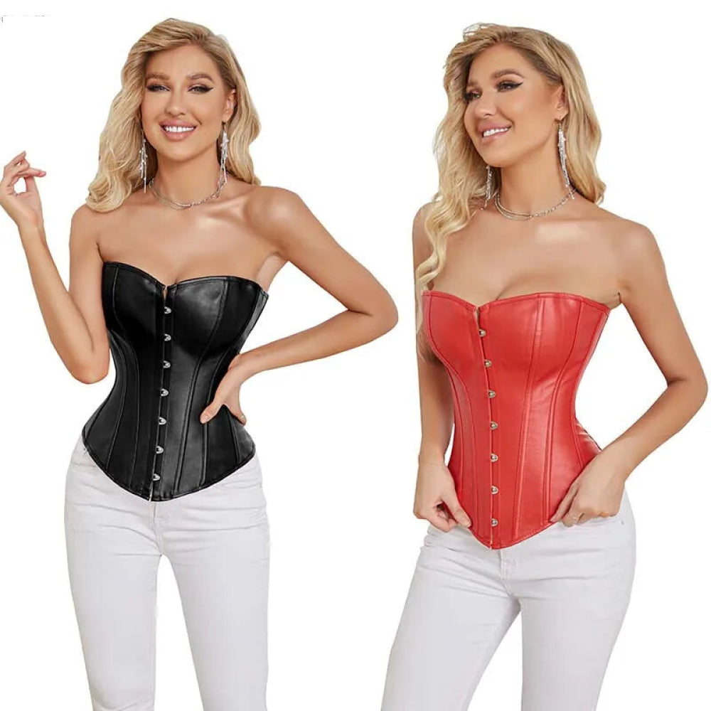 Steampunk Plus Size Slimming Body Shapewear Corset Red / Black - Red - Xxxl