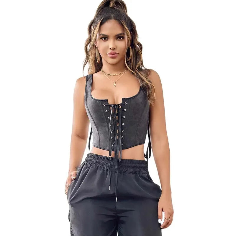 Black Gothic Slimming Vest Corset With Butterfly Detail Backless Boned And Lace-Up For Steampunk Style - Xs 8