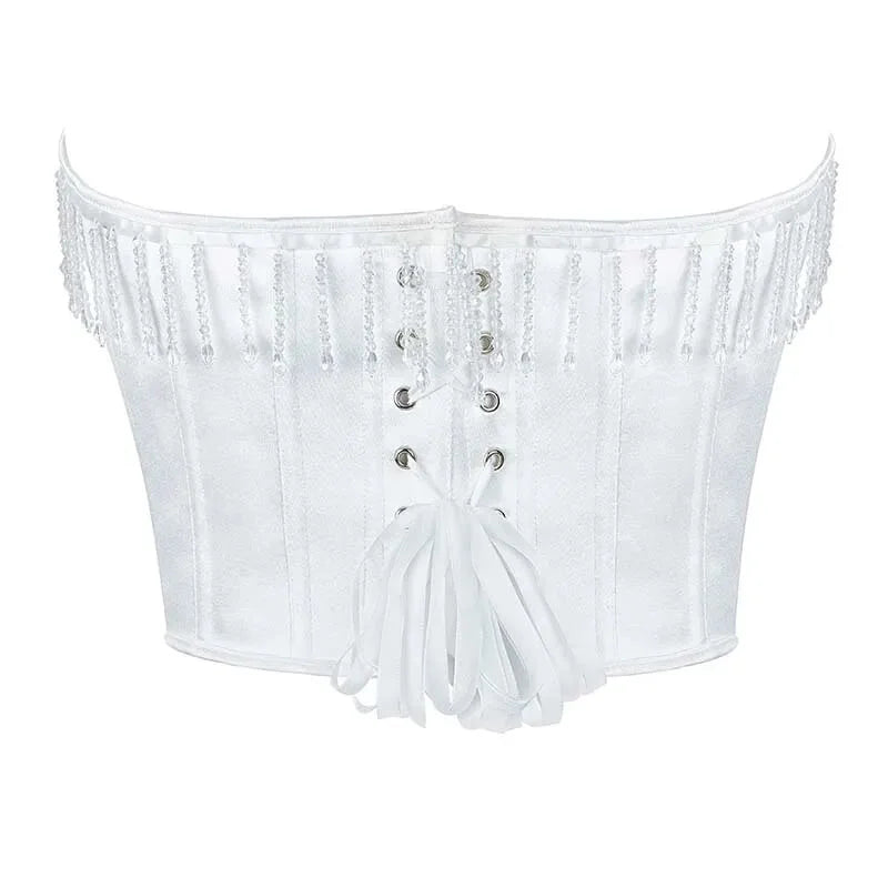 Strapless Push-Up Wedding Bra White Bustier Vest With Zip - L 4