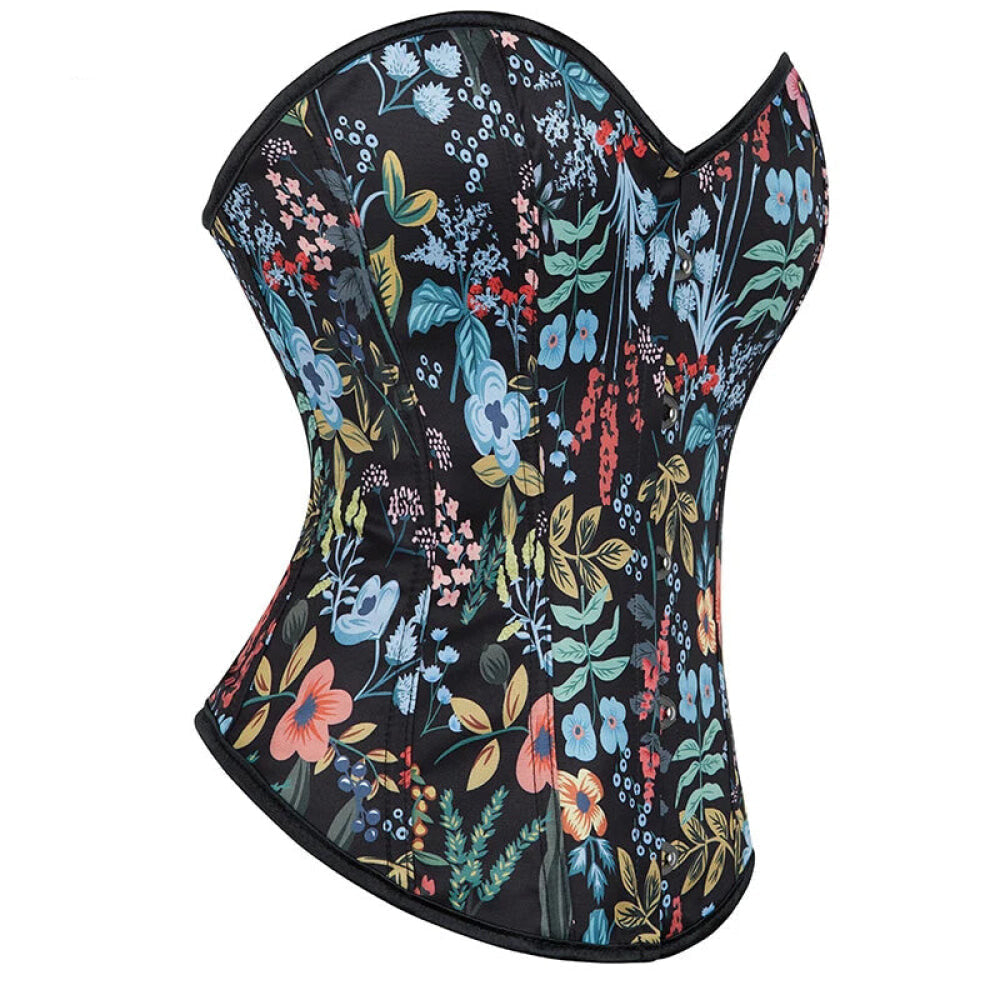 Strapless & Backless Corset Tops For Women Front 5 Busk Closure Lace Up Boned Plus Size S-6Xl - L 4
