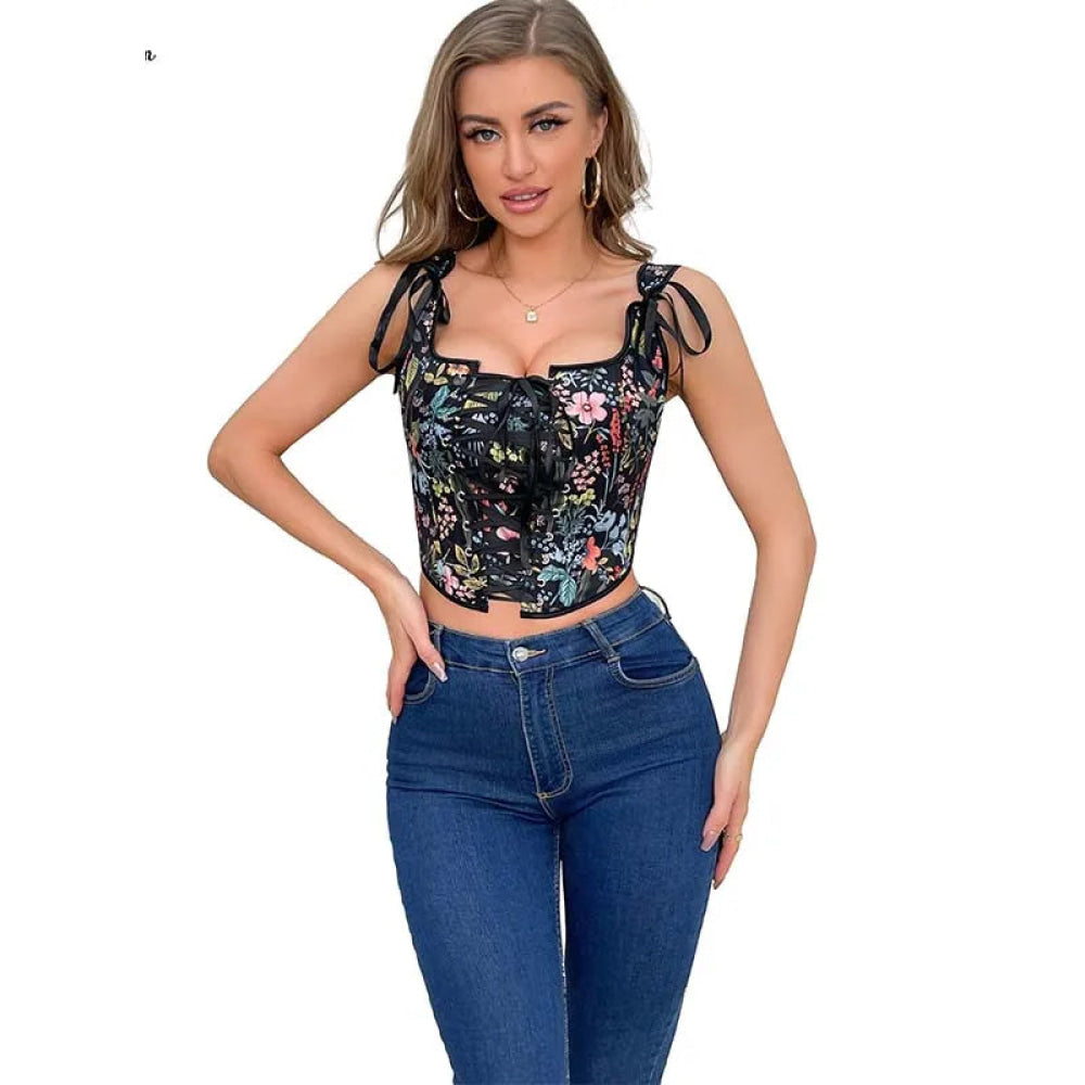 Black Shoulder Strap Slimming Vest Tank Top For Women Backless Sleeveless Summer Corset - 6Xl 7