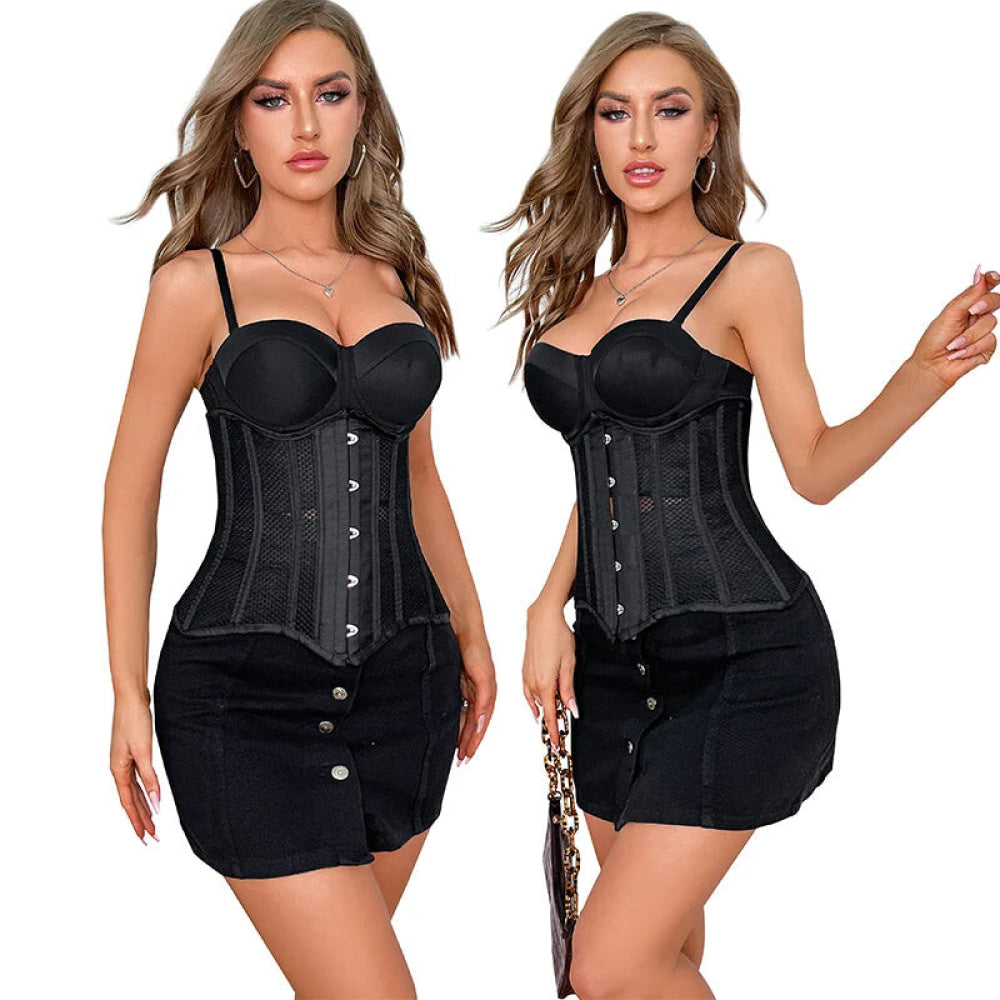 16 Steel Boned Mesh Underbust Corset For Women Hourglass Body Shaper - 4Xl 8