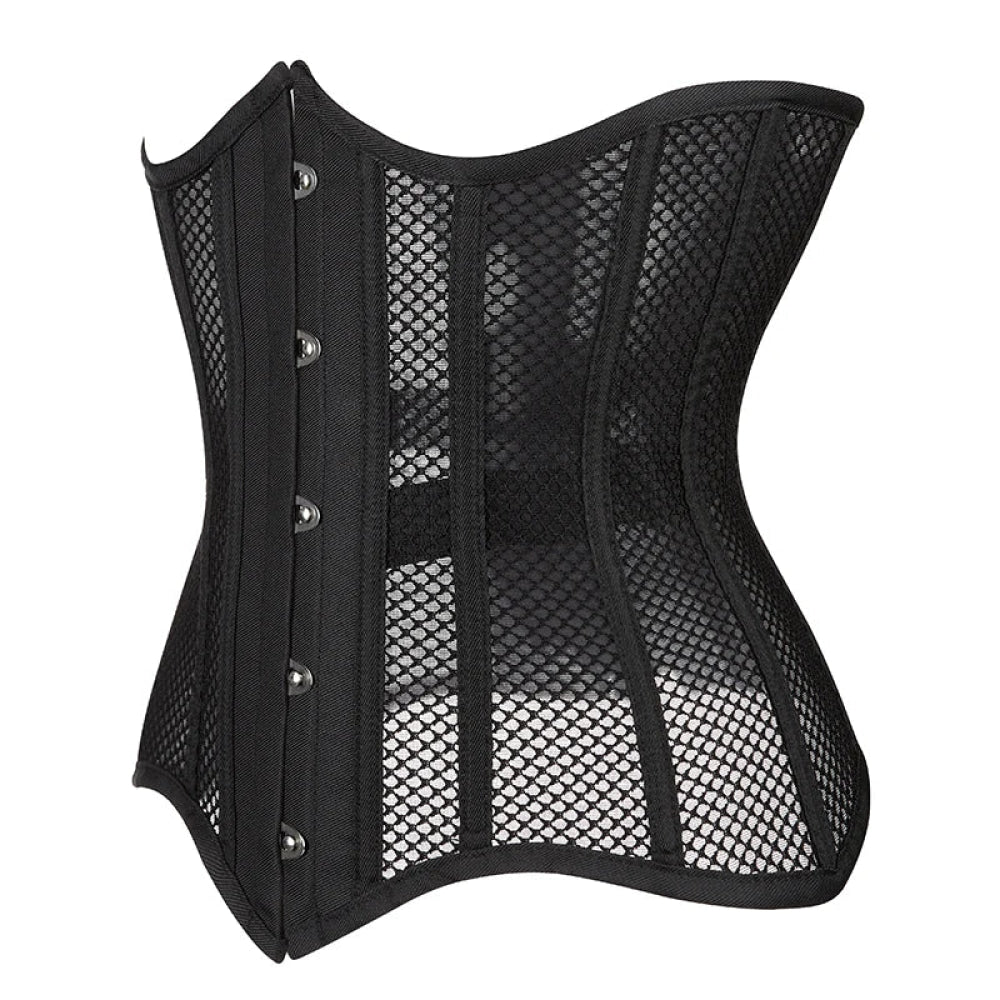 16 Steel Boned Mesh Underbust Corset For Women Hourglass Body Shaper - Xxxl 6