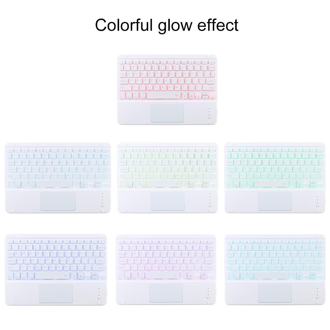 Bluetooth Tablet Case For Ipad 10.2 / Ipad Air 2019 With Touch Pad & Backlight & Pen Holder - Detachable - Purple 5