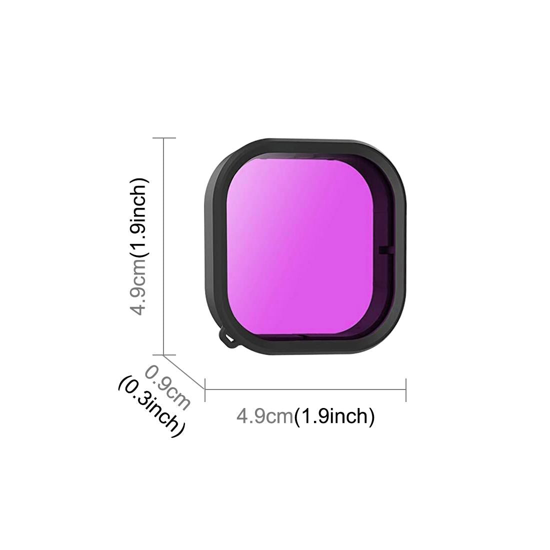 Square Diving Lens Filter for Gopro Hero 9 / 10 / 11 / 12 - Purple 9