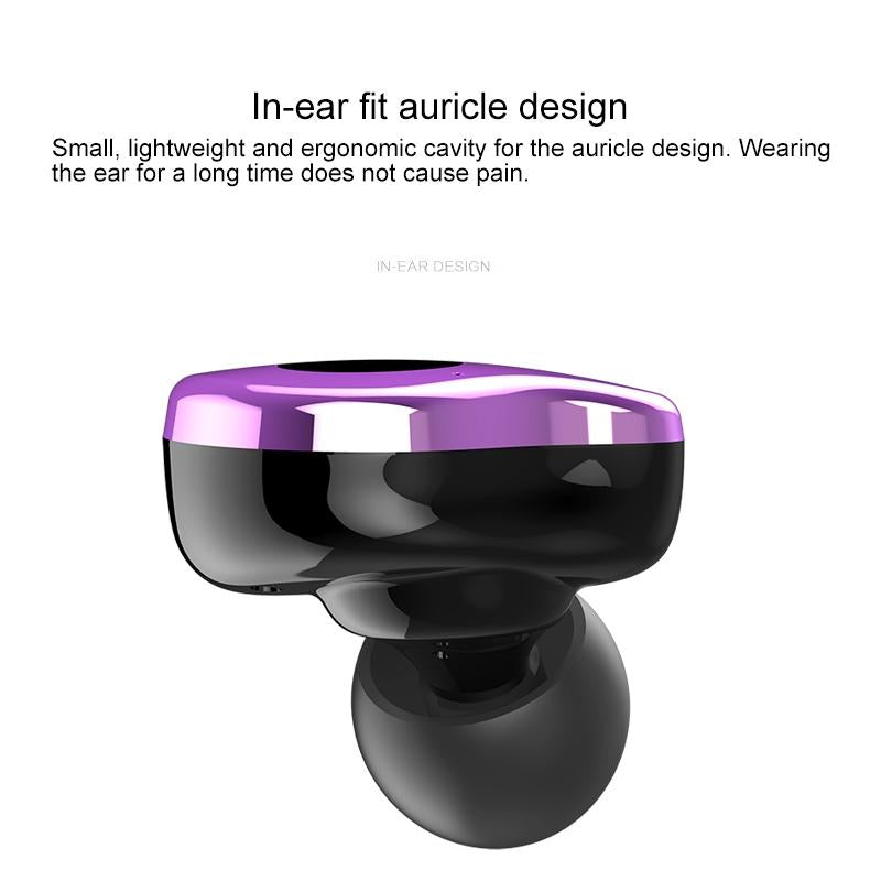 Wireless Bluetooth Earphones with Charging Box - Purple 6