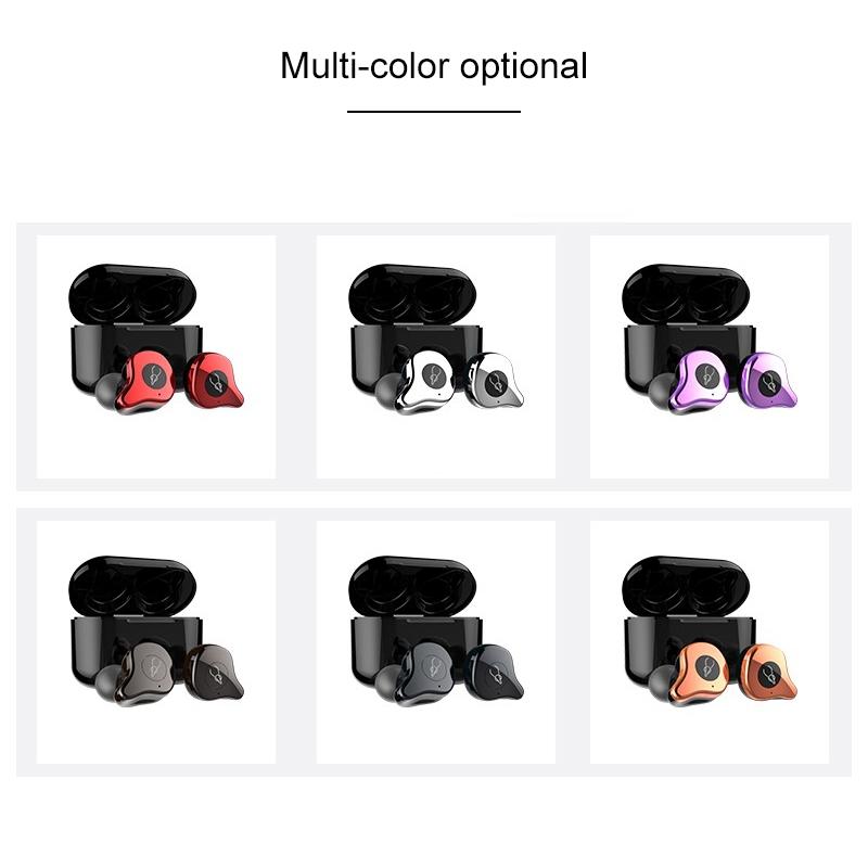 Wireless Bluetooth Earphones with Charging Box - Purple 11
