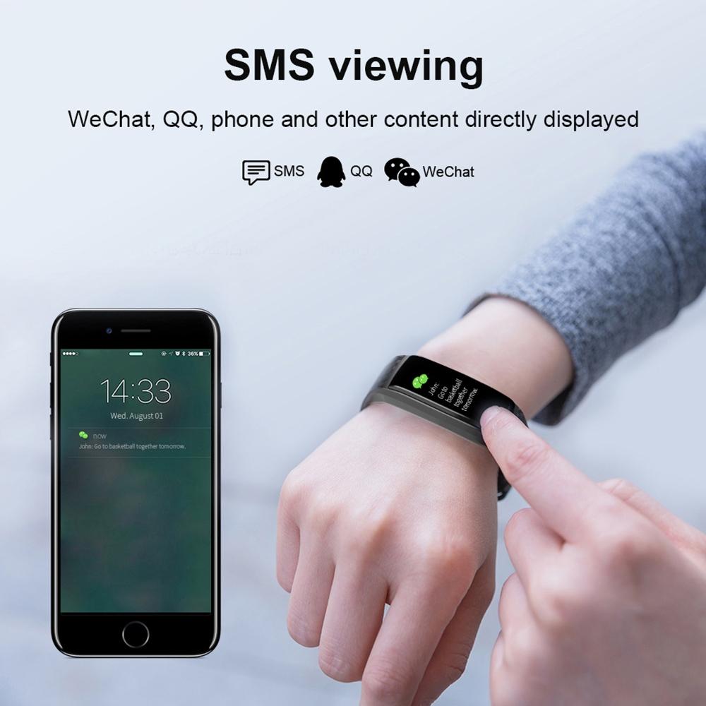 Smart Bracelet With Call Reminder Heart Rate & Sleep Monitoring - Ip67 Waterproof - Purple 7