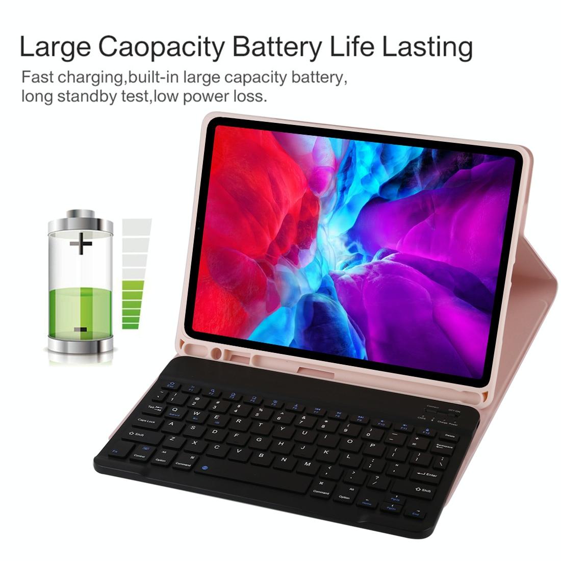 Bluetooth Tablet Case For Ipad Pro 11 With Detachable Microfiber Leather Pen Slot & Holder - Purple 7
