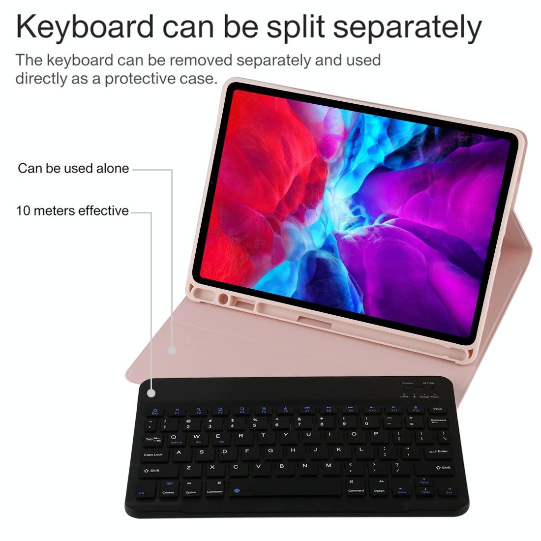 Bluetooth Tablet Case For Ipad Pro 11 With Detachable Microfiber Leather Pen Slot & Holder - Purple 9