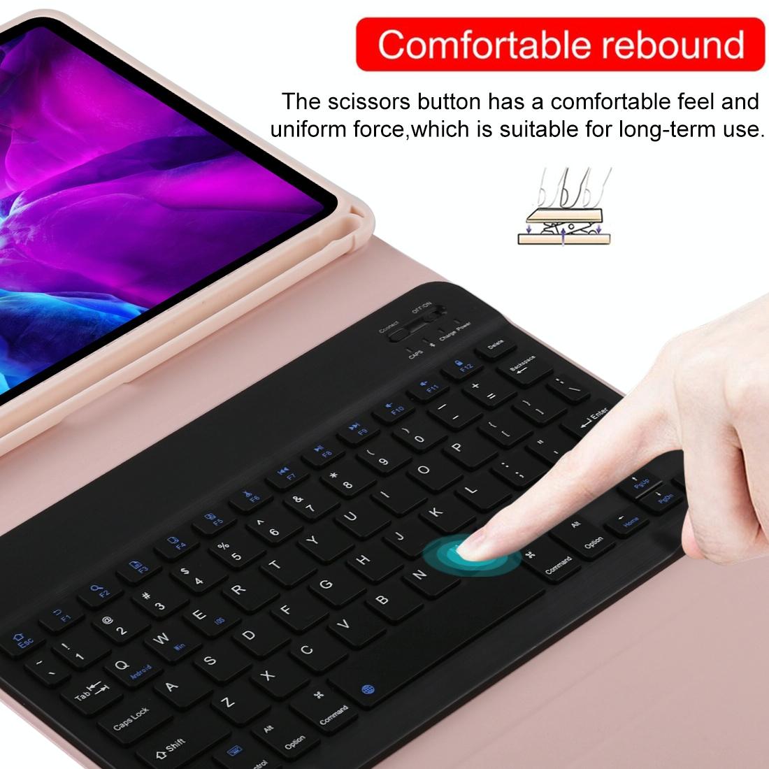 Bluetooth Tablet Case For Ipad Pro 11 With Detachable Microfiber Leather Pen Slot & Holder - Purple 10