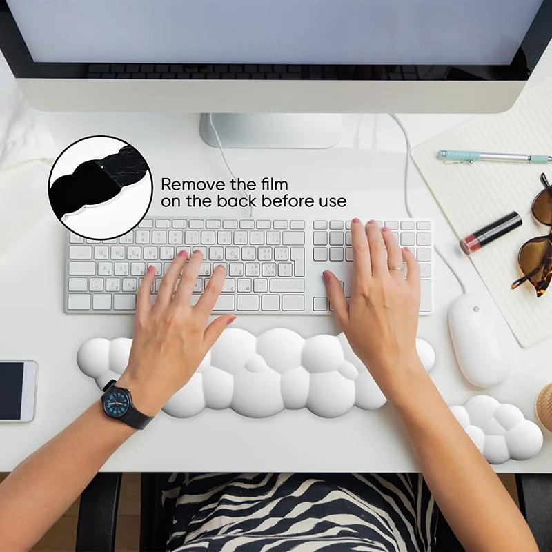 Memory Foam Keyboard Wrist Rest For Office Desktop - Purple 6