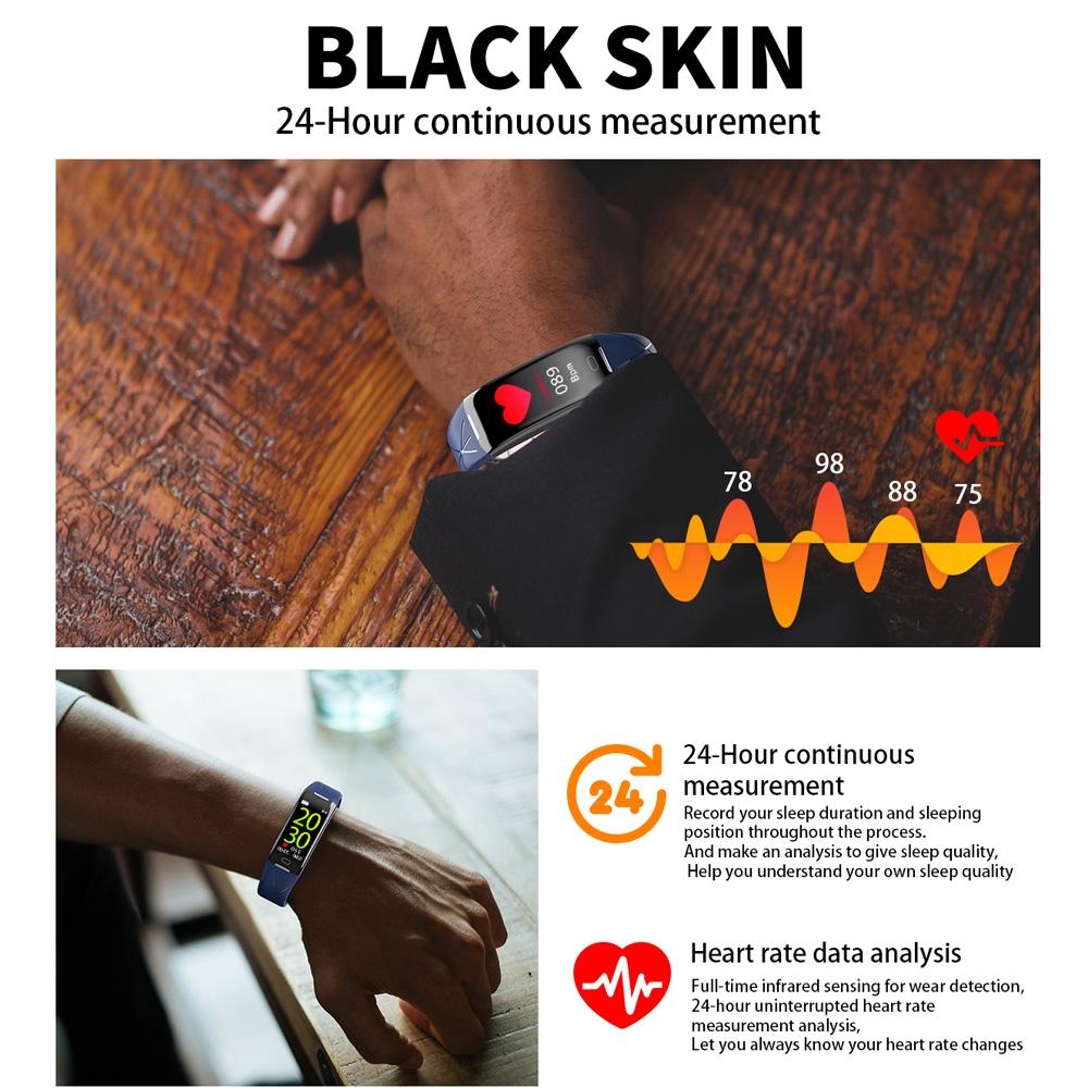 Smart Bracelet With Heart Rate Monitor And Call Reminder - Waterproof - Purple 3