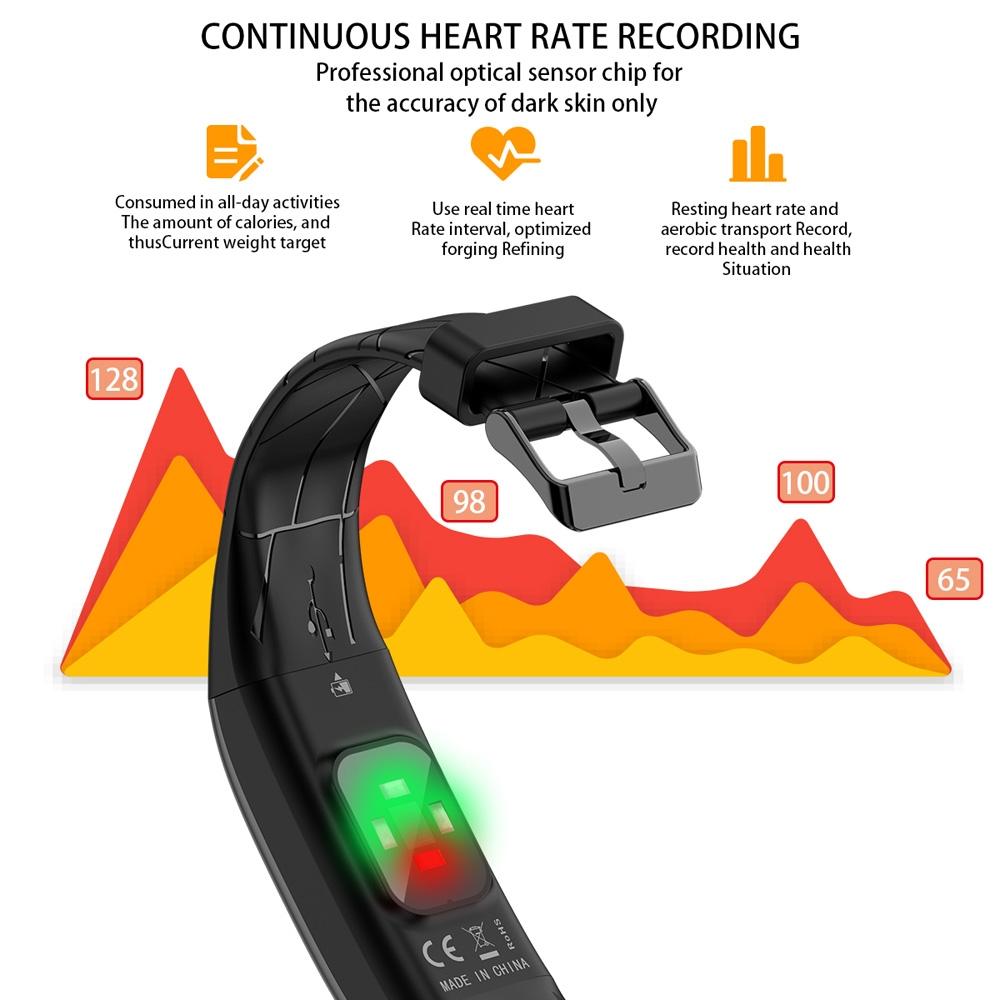 Smart Bracelet With Heart Rate Monitor And Call Reminder - Waterproof - Purple 15