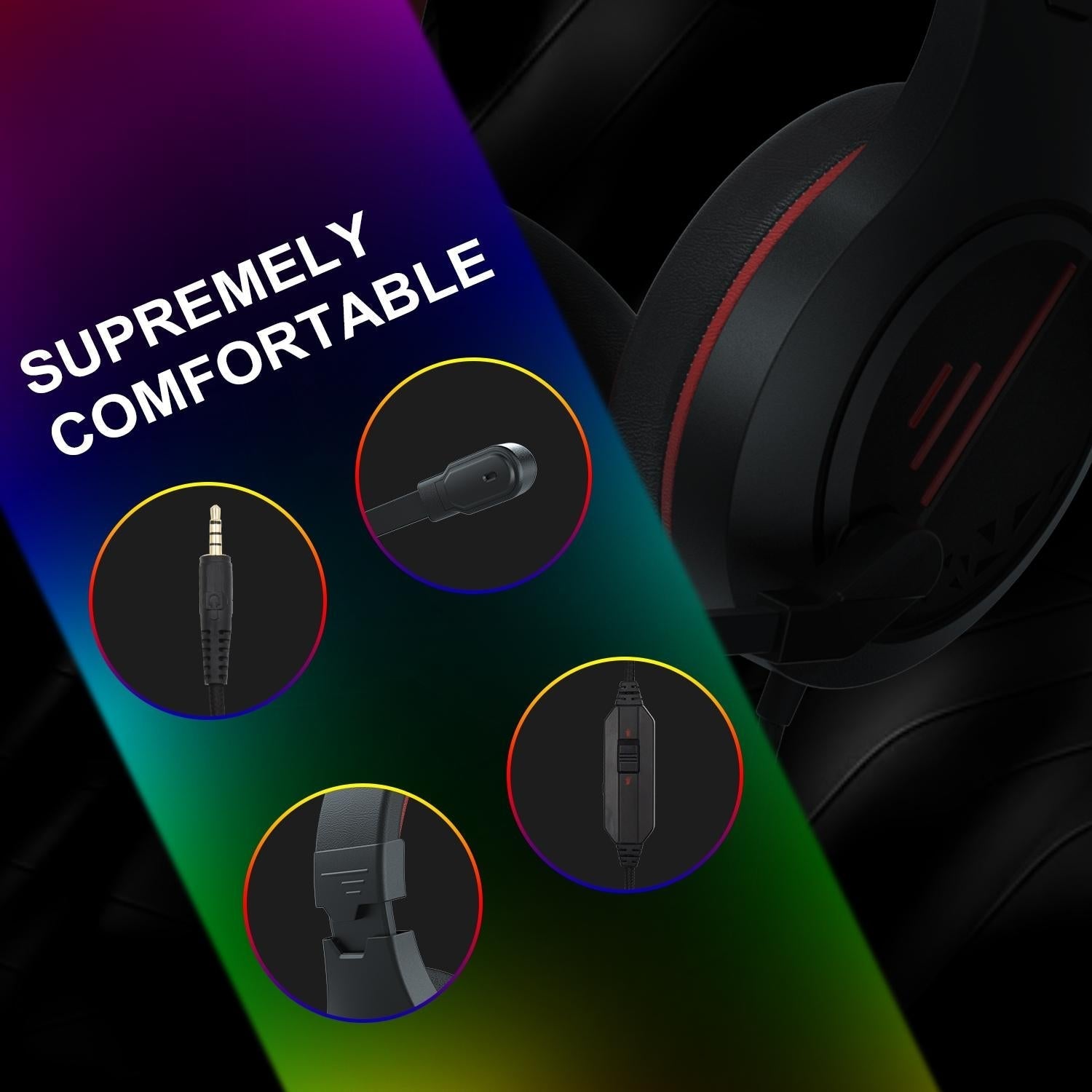 3.5Mm Noise-Canceling Gaming Headset With Retractable Mic - Purple 7