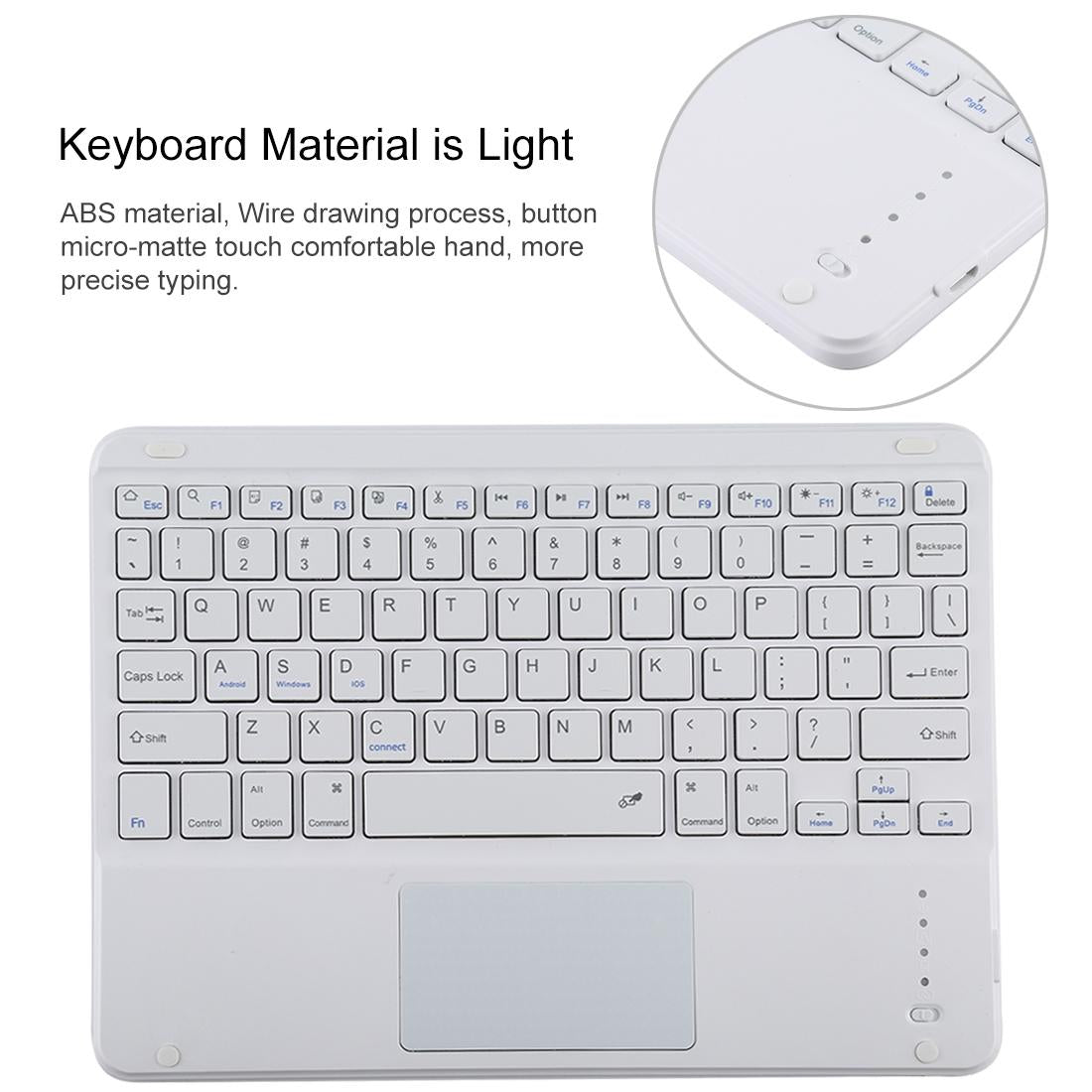 Bluetooth Keyboard & Tablet Case For Ipad 10.2 / Ipad Air 2019 - Detachable Touch Pad Pen Slot Holder - Microfiber Leather - Purple 6
