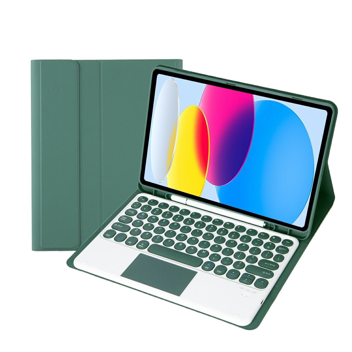 2022 Ipad 10.9 Lambskin Bluetooth Keyboard Case With Pen Slot - Purple 6