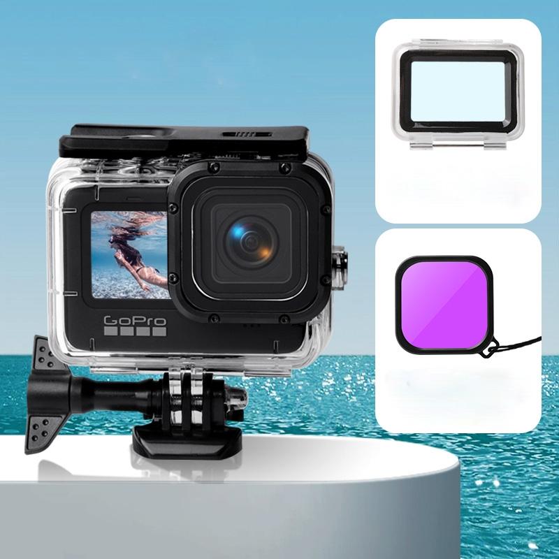 Waterproof Touch Case with Colour Lens Filter for Gopro Hero10 / Hero9 - Purple