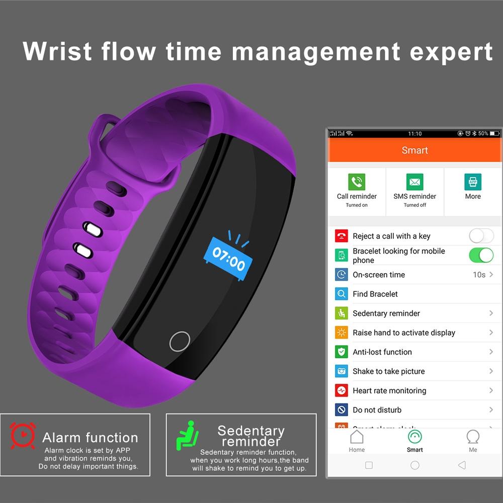 Waterproof Tft Smart Bracelet With Call / Heart / Sleep / Bp Monitoring And Sedentary Reminder - Purple 6