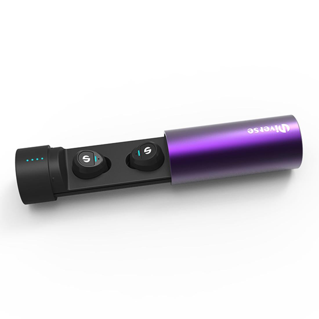 Waterproof Wireless Earbuds with Noise Cancelling and Charging Case - Purple