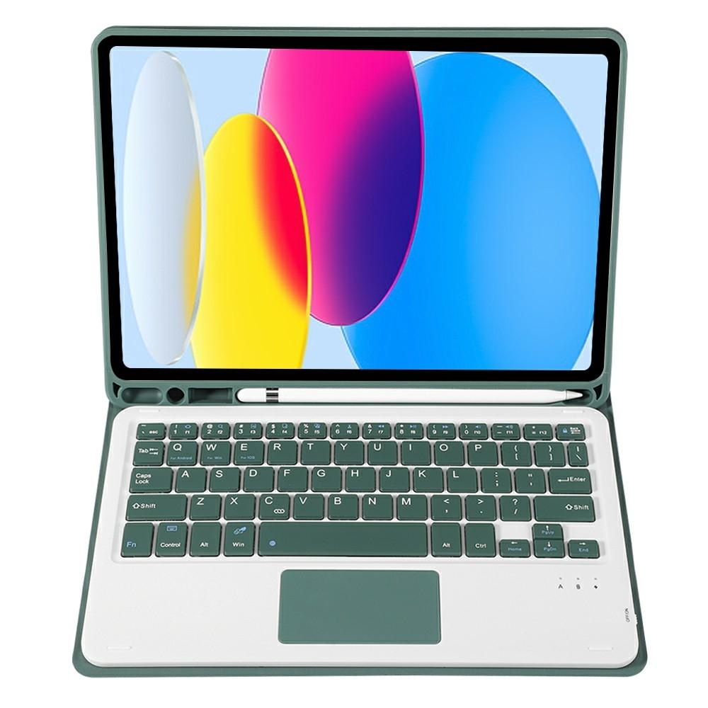 2022 Ipad 10.9 Lambskin Bluetooth Keyboard Case With Pen Slot - Purple 13