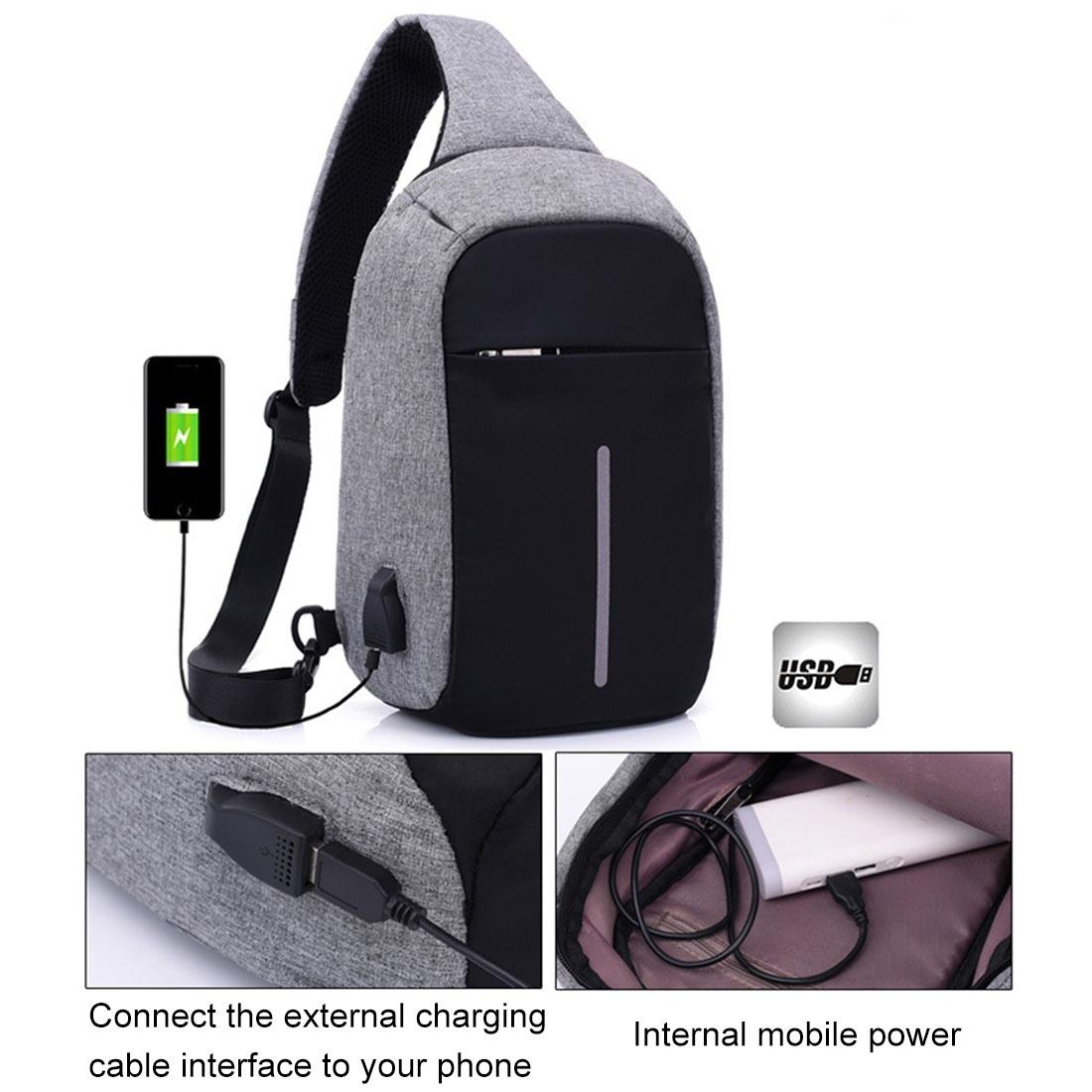 Portable Anti Theft Chest Bag With Usb Charging For Outdoor Sports Men / Women - Purple 7