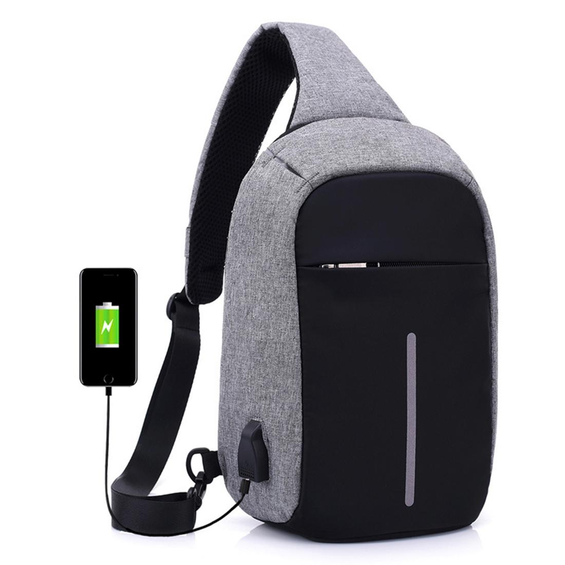 Portable Anti Theft Chest Bag With Usb Charging For Outdoor Sports Men / Women - Purple 12