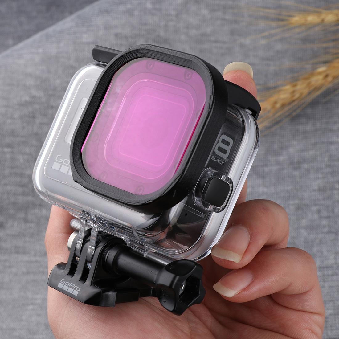 Waterproof Diving Lens Filter for Gopro Hero8 Housing - Purple 15