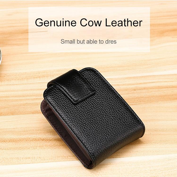 Women Vertical Cowhide Leather Rfid Wallet - Purple 8