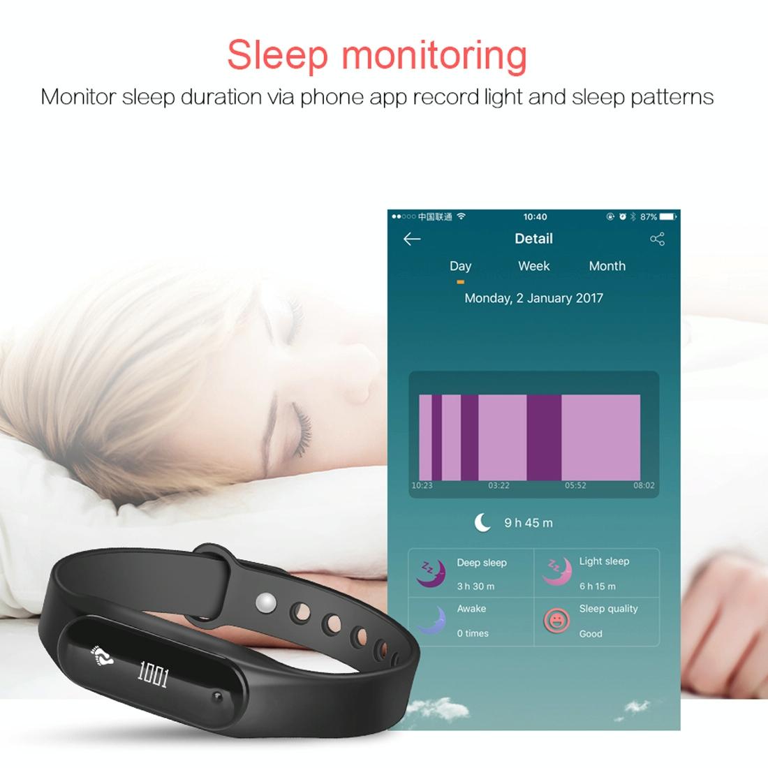 Bluetooth Smart Bracelet With Heart Rate Monitor And Sleep Tracker - Purple 12